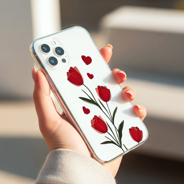 Red Tulip Silicon Mobile Case - Cover Stall