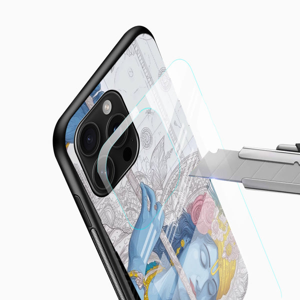 Lord Krishna Glass Phone Case - Cover Stall