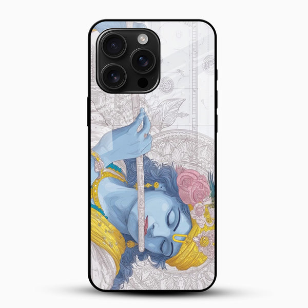 Lord Krishna Glass Phone Case - Cover Stall
