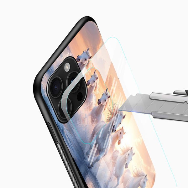 White Horses Glass Mobile Case - Cover Stall