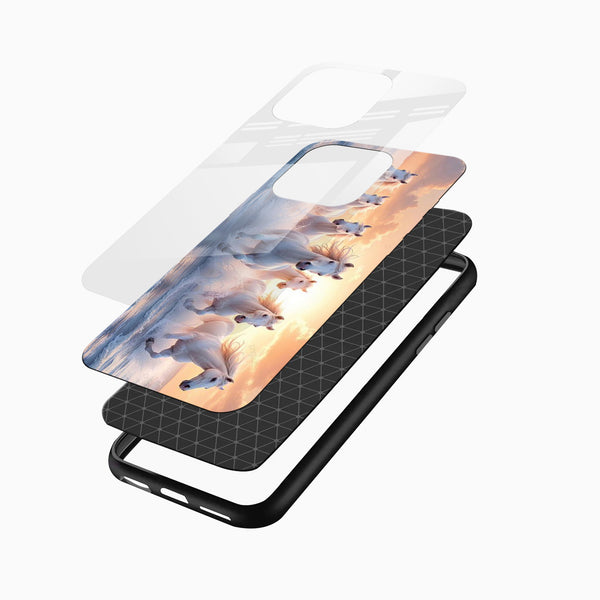 White Horses Glass Mobile Case - Cover Stall