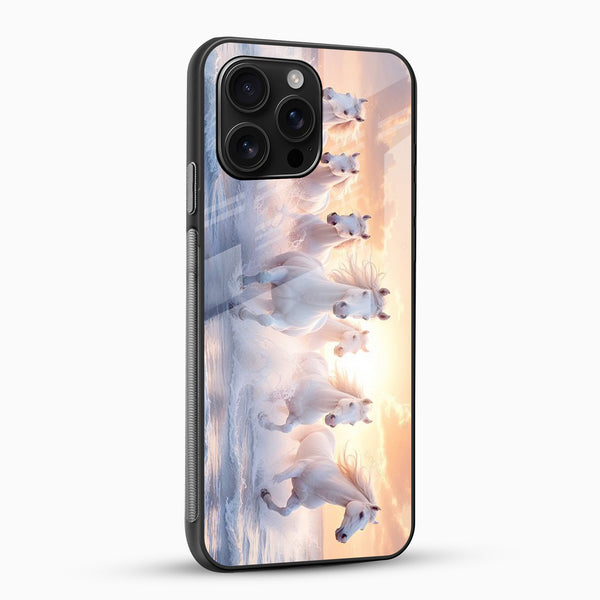 White Horses Glass Mobile Case - Cover Stall