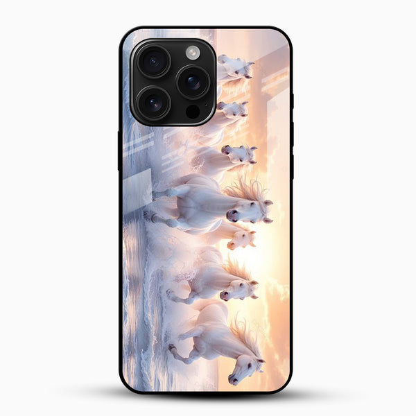 White Horses Glass Mobile Case - Cover Stall
