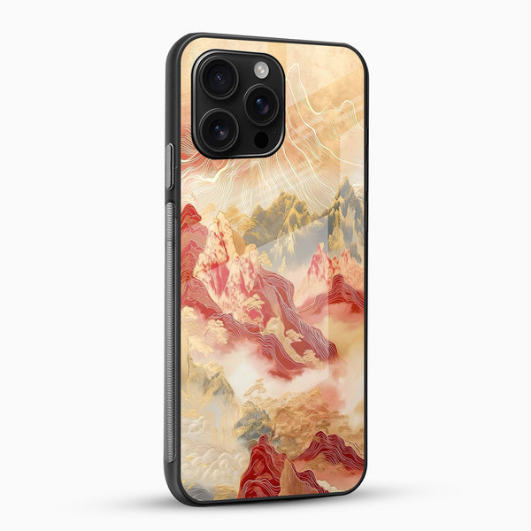 Crimson Golden Glass Mobile Case - Cover Stall