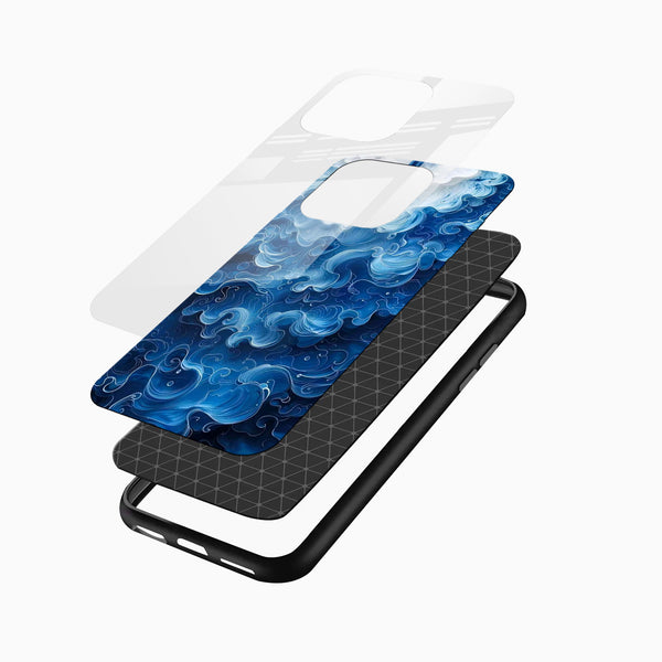 Azure Flow Swirl Glass Mobile Case - Cover Stall