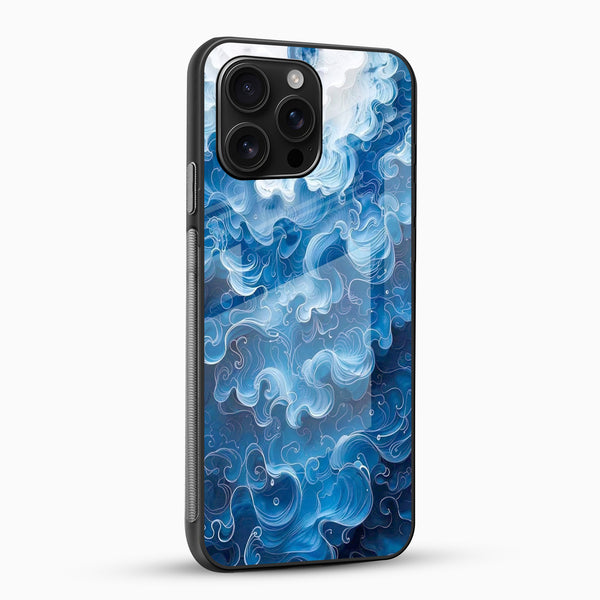 Azure Flow Swirl Glass Mobile Case - Cover Stall
