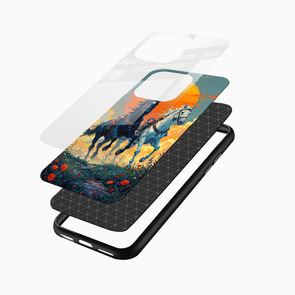 Twin Stallions Glass Phone Case - Cover Stall