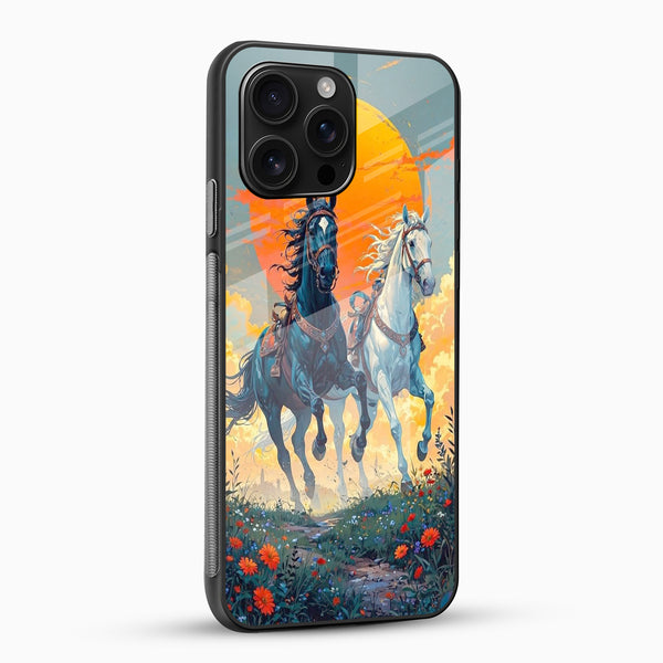 Twin Stallions Glass Phone Case - Cover Stall