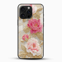 Pink Royale Floral Glass Mobile Case – Elegant Luxury Design