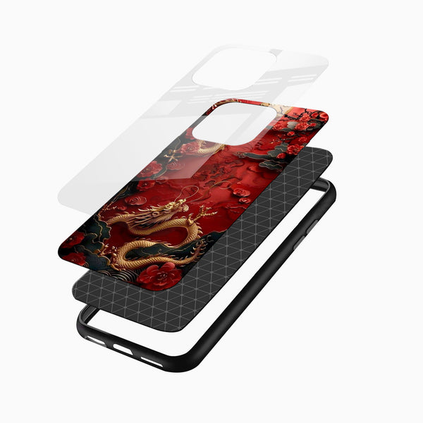Imperial Red Dragon Mobile Glass Case - Cover Stall