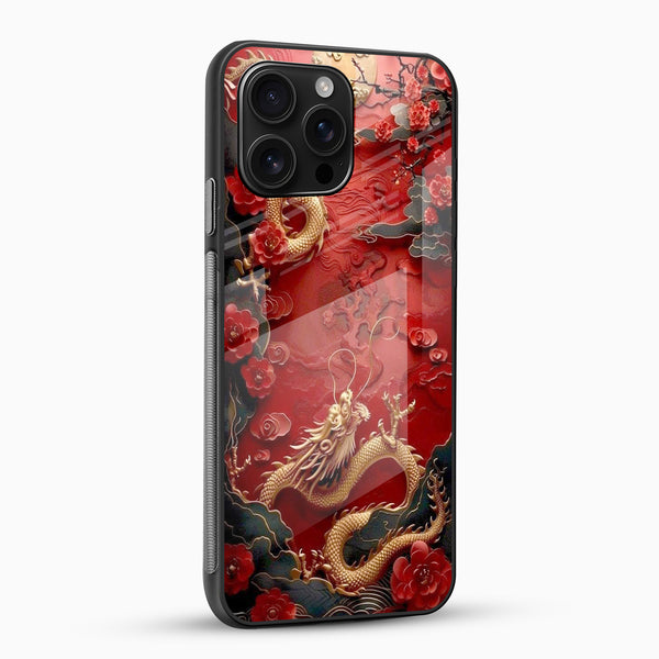 Imperial Red Dragon Mobile Glass Case - Cover Stall