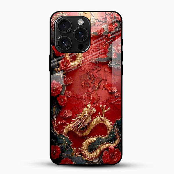 Imperial Red Dragon Mobile Glass Case - Cover Stall