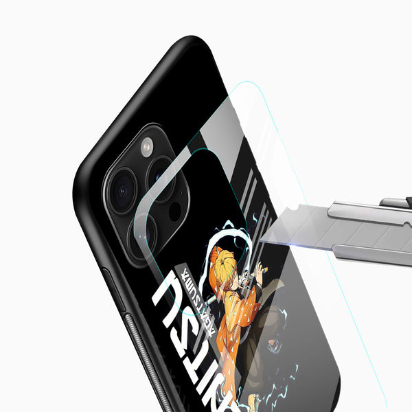 Zenitsu Anime Glass Mobile Case – Demon Slayer Aesthetic Design - Cover Stall