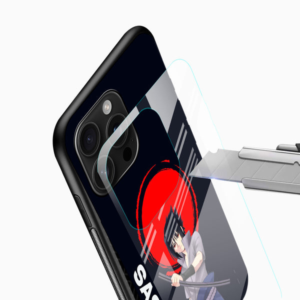 Sasuke Red Moon Glass Phone Case - Cover Stall