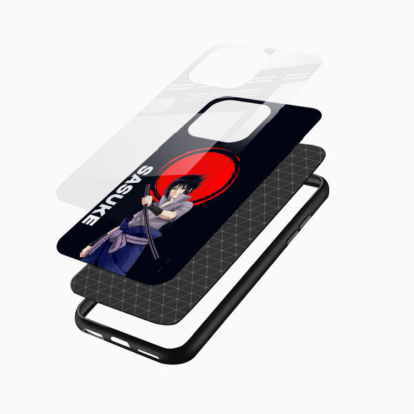 Sasuke Red Moon Glass Phone Case - Cover Stall