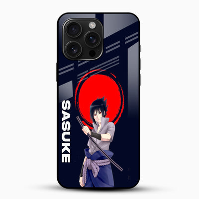 Sasuke Red Moon Glass Phone Case