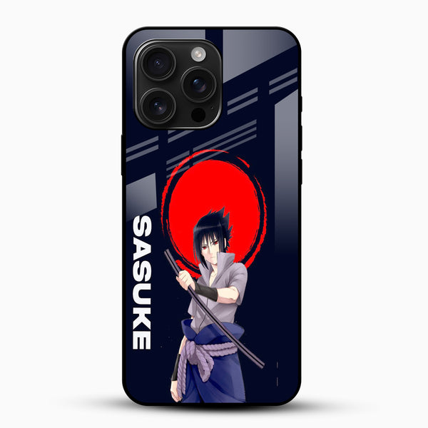 Sasuke Red Moon Glass Phone Case - Cover Stall