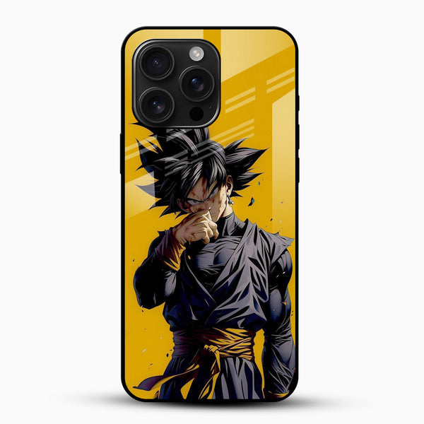 Goku Warrior Glass Mobile Case – Dragon Ball Anime Power Design - Cover Stall