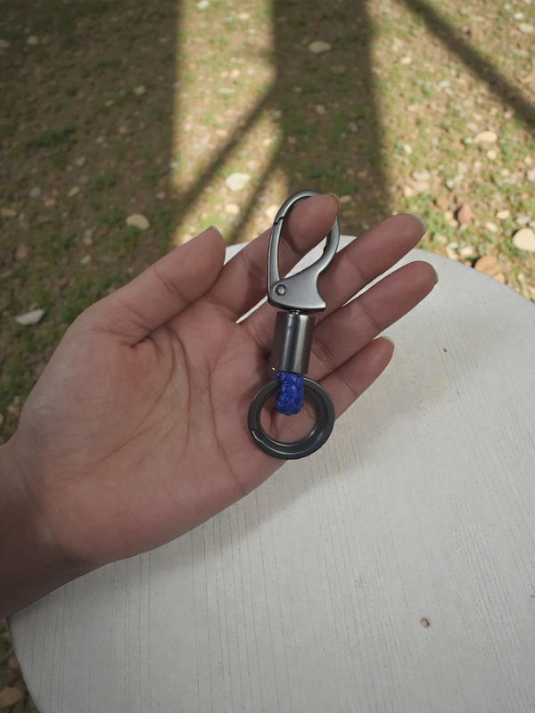 Premium Metal Hook Keychain with Rope Loop – Heavy - Duty & Stylish Key Holder - Cover Stall