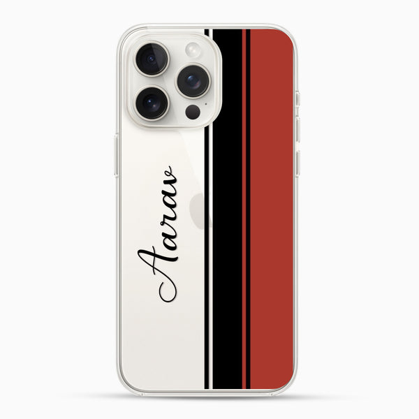 Custom Name Striped Silicon Mobile Case - Cover Stall