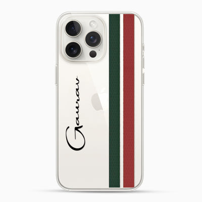 Custom Name Striped Silicon Mobile Case
