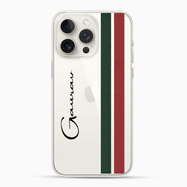 Custom Name Striped Silicon Mobile Case - Cover Stall