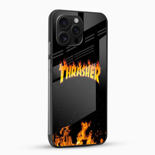 Thrasher Flame Logo Glass Mobile Case – Streetwear Skate Design - Cover Stall