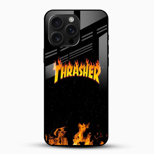 Thrasher Flame Logo Glass Mobile Case – Streetwear Skate Design - Cover Stall