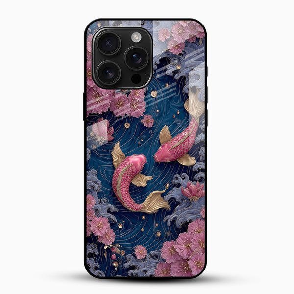 Koi Fish & Sakura Glass Mobile Case - Cover Stall