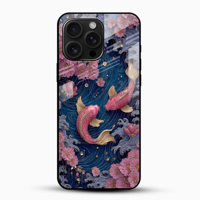 Koi Fish & Sakura Glass Mobile Case