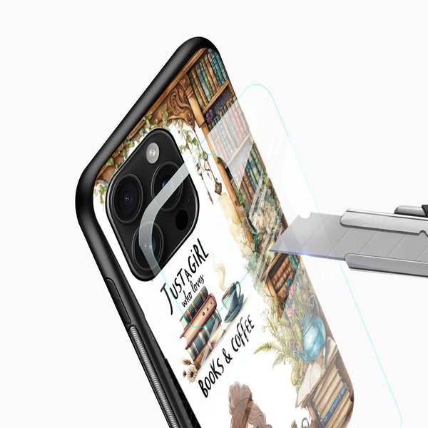 Books & Coffee Lover Glass Mobile Case - Cover Stall