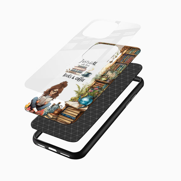 Books & Coffee Lover Glass Mobile Case - Cover Stall