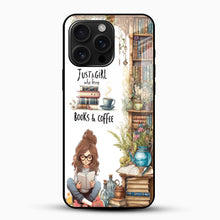 Books & Coffee Lover Glass Mobile Case – Cozy Aesthetic Design