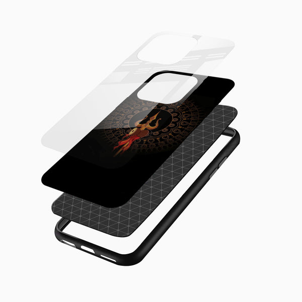 Divine Trishul Damru Glass Mobile Case - Cover Stall