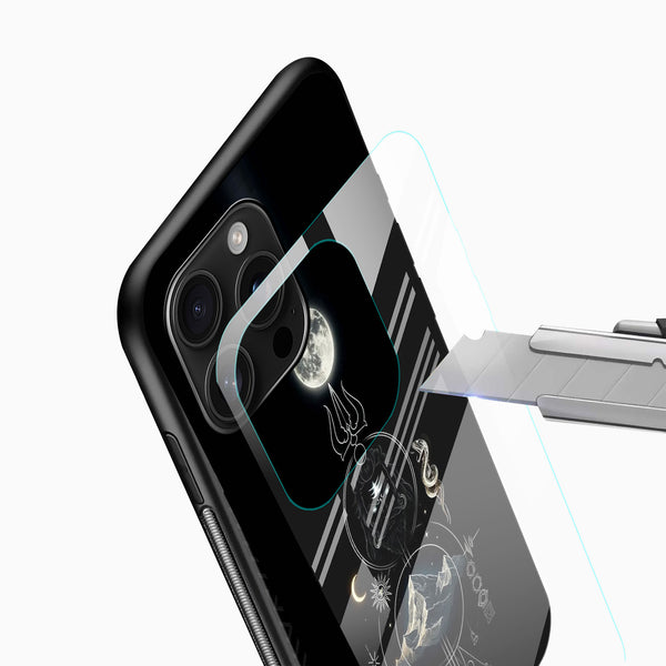 Mahadev Trishul Mountain Glass Mobile Cover – Spiritual Printed Designer Case - Cover Stall