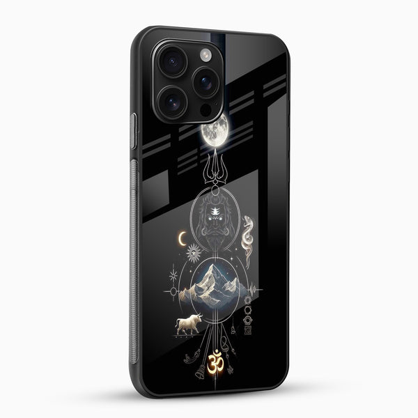 Mahadev Trishul Mountain Glass Mobile Cover – Spiritual Printed Designer Case - Cover Stall