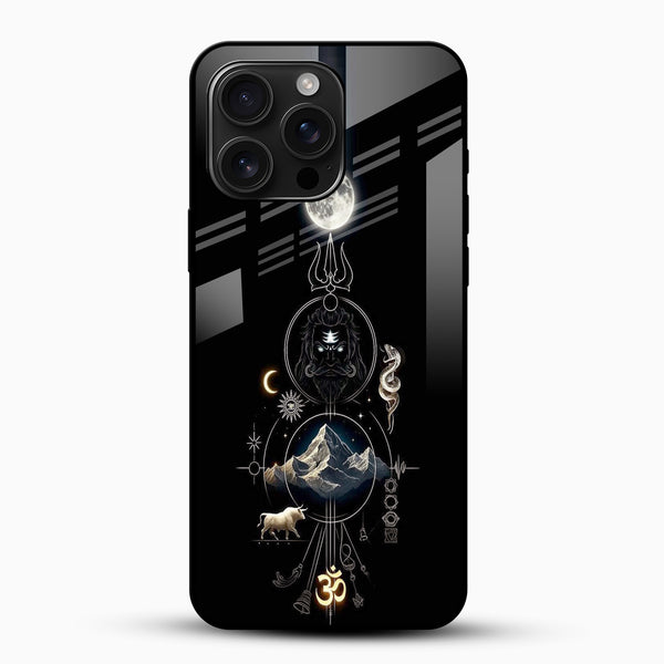 Mahadev Trishul Mountain Glass Mobile Cover – Spiritual Printed Designer Case - Cover Stall