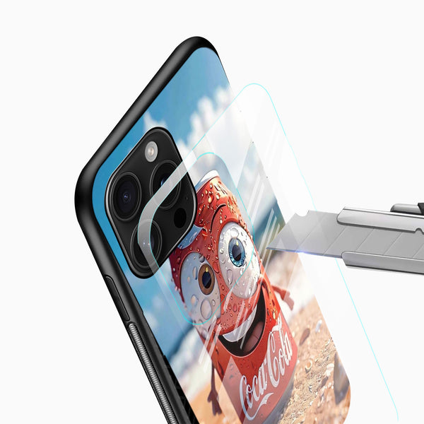 Cute Cartoon Cola Can Glass Mobile Cover – Fun Printed Designer Case - Cover Stall