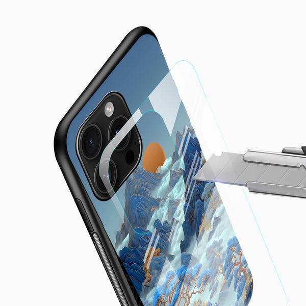 Mystic Blue Mountain Glass Mobile Cover – Artistic Scenic Designer Case - Cover Stall