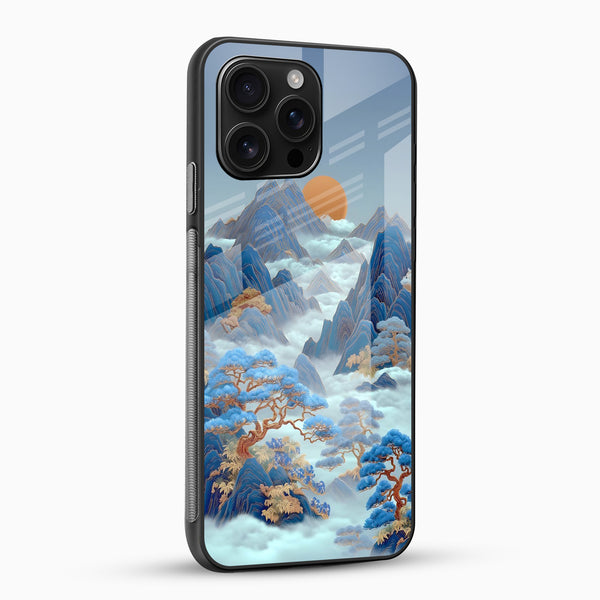 Mystic Blue Mountain Glass Mobile Cover – Artistic Scenic Designer Case - Cover Stall