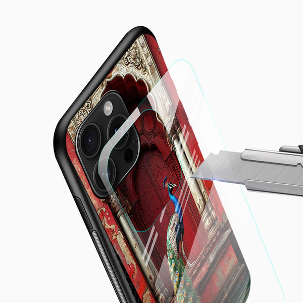 Royal Peacock Palace Art Glass Mobile Cover - Cover Stall