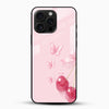 Cherry Butterfly Aesthetic Glass Mobile Case – Soft Pink Cute Design - Cover Stall