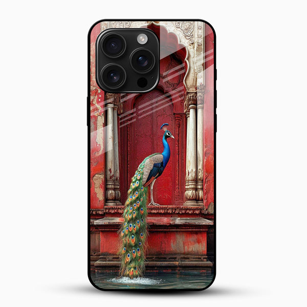 Royal Peacock Palace Art Glass Mobile Cover - Cover Stall