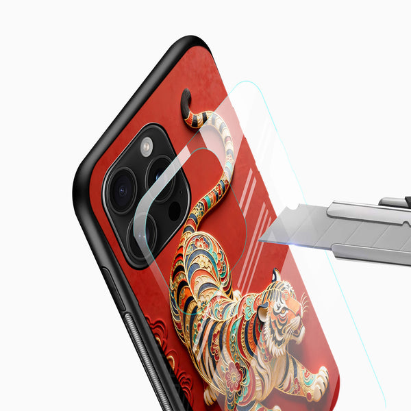 Royal Ornate Tiger Art Glass Mobile Cover – Printed Designer Case - Cover Stall