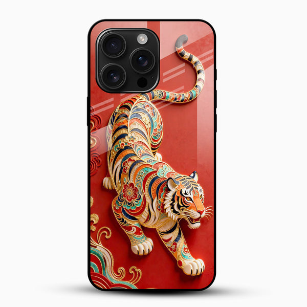 Royal Ornate Tiger Art Glass Mobile Cover – Printed Designer Case - Cover Stall