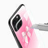 Pink Bow Gradient Glass Mobile Case – Minimal Cute Aesthetic Design - Cover Stall
