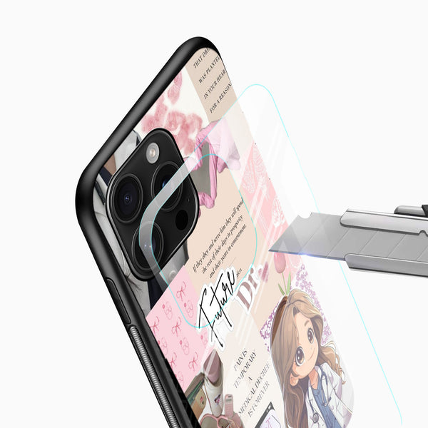 Future Doctor Aesthetic Glass Mobile Cover – Cute Medical Theme Case - Cover Stall