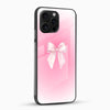 Pink Bow Gradient Glass Mobile Case – Minimal Cute Aesthetic Design - Cover Stall
