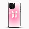 Pink Bow Gradient Glass Mobile Case – Minimal Cute Aesthetic Design - Cover Stall