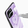 Lavender Heart Aesthetic Glass Mobile Case – Soft Pastel Love Design - Cover Stall